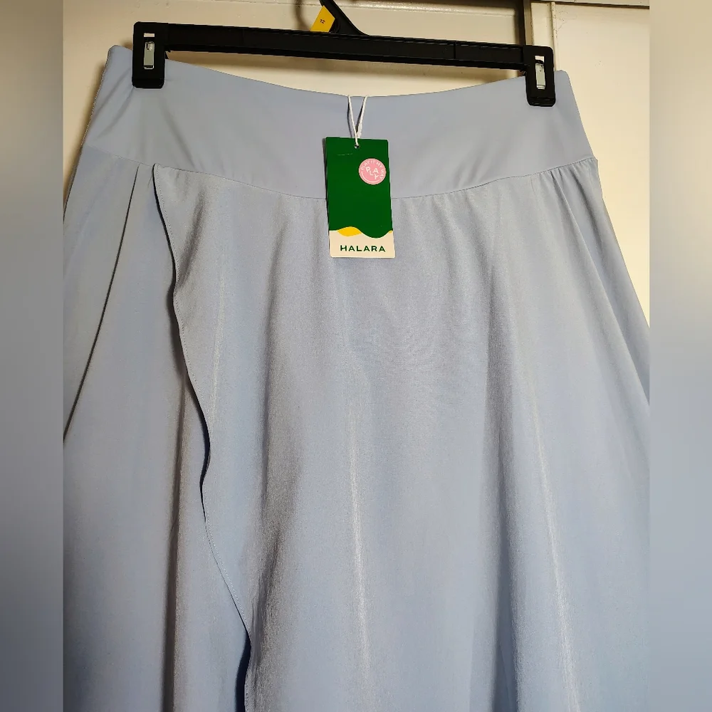 NWT Halara Breezeful 2-in-1 maxi skort high waist Asimetrica light blue ballad L - Picture 7 of 14